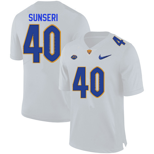 Men #40 Gusty Sunseri Pitt Panthers College Football Jerseys Sale-White